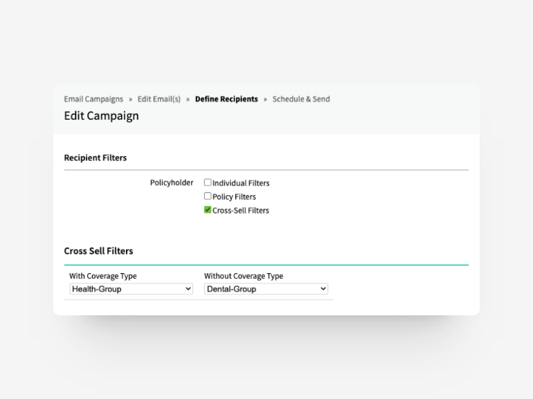 Agent email campaign in AgencyBloc